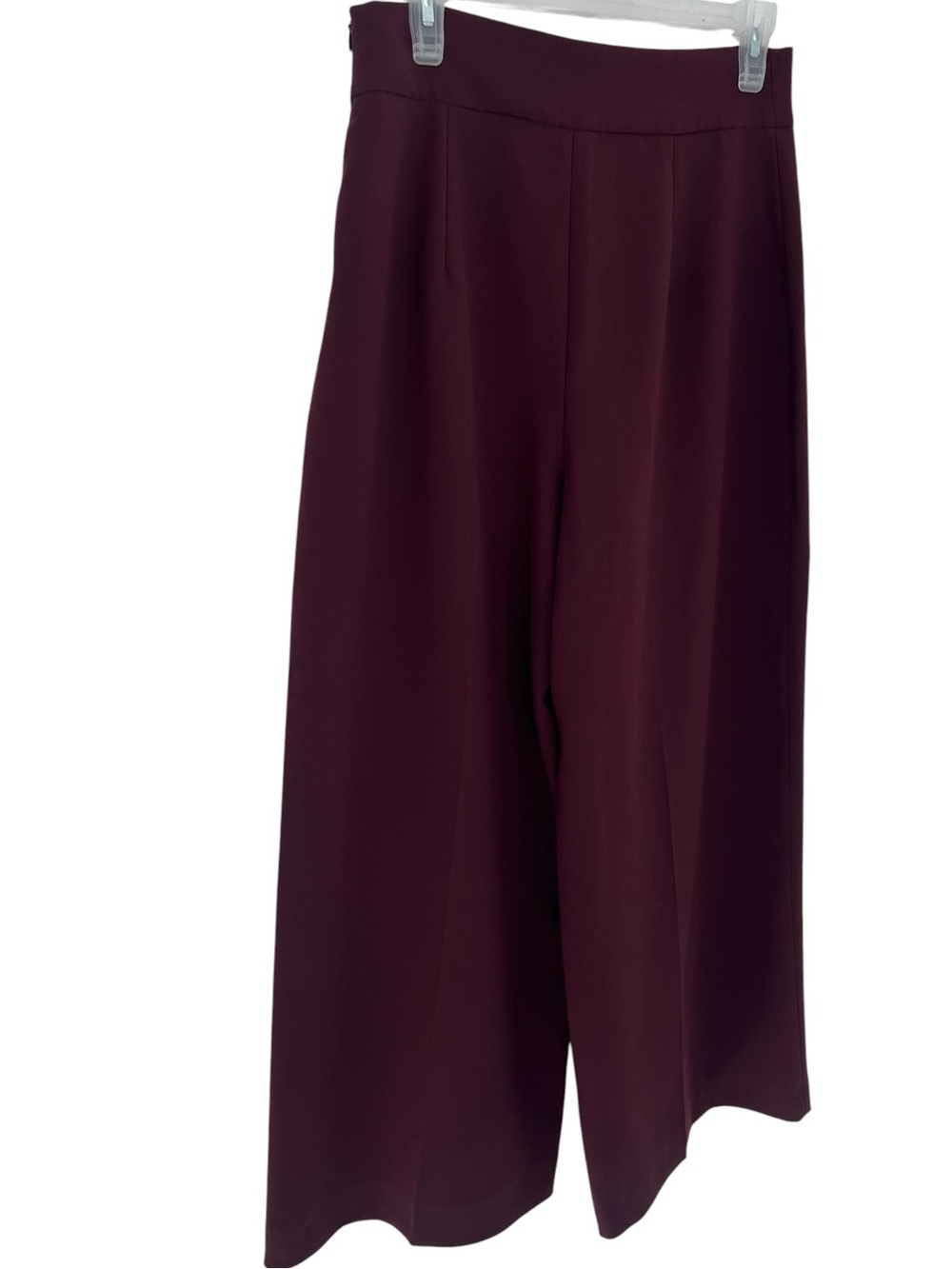 ZARA Burgundy Crop Wide Pant Size M